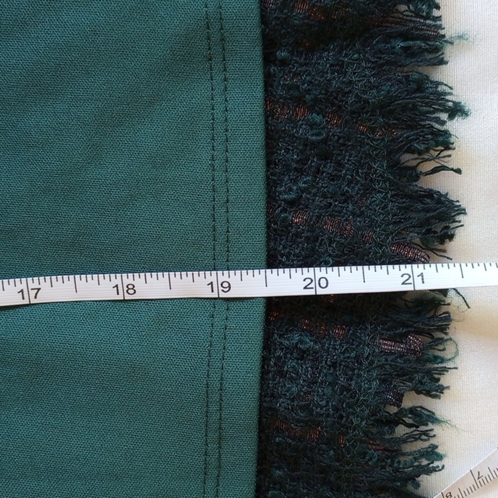 Eva Franco Plaid Circle Mini Skirt 2 MADE IN USA Green Bronze Metallic Lined - Picture 8 of 8